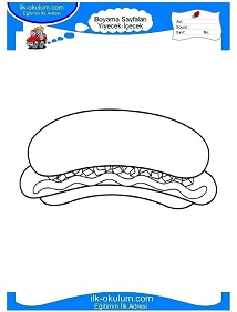 Çocuklar İçin Sandwich Boyama Sayfaları 